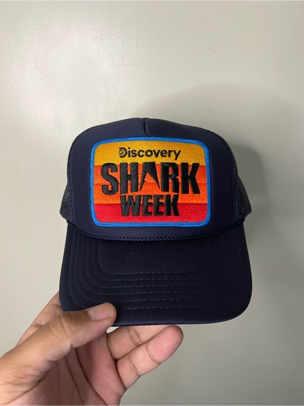 2025 Aviator Nation Discovery Shark Week Navy Blue Trucker Hat Snapback
